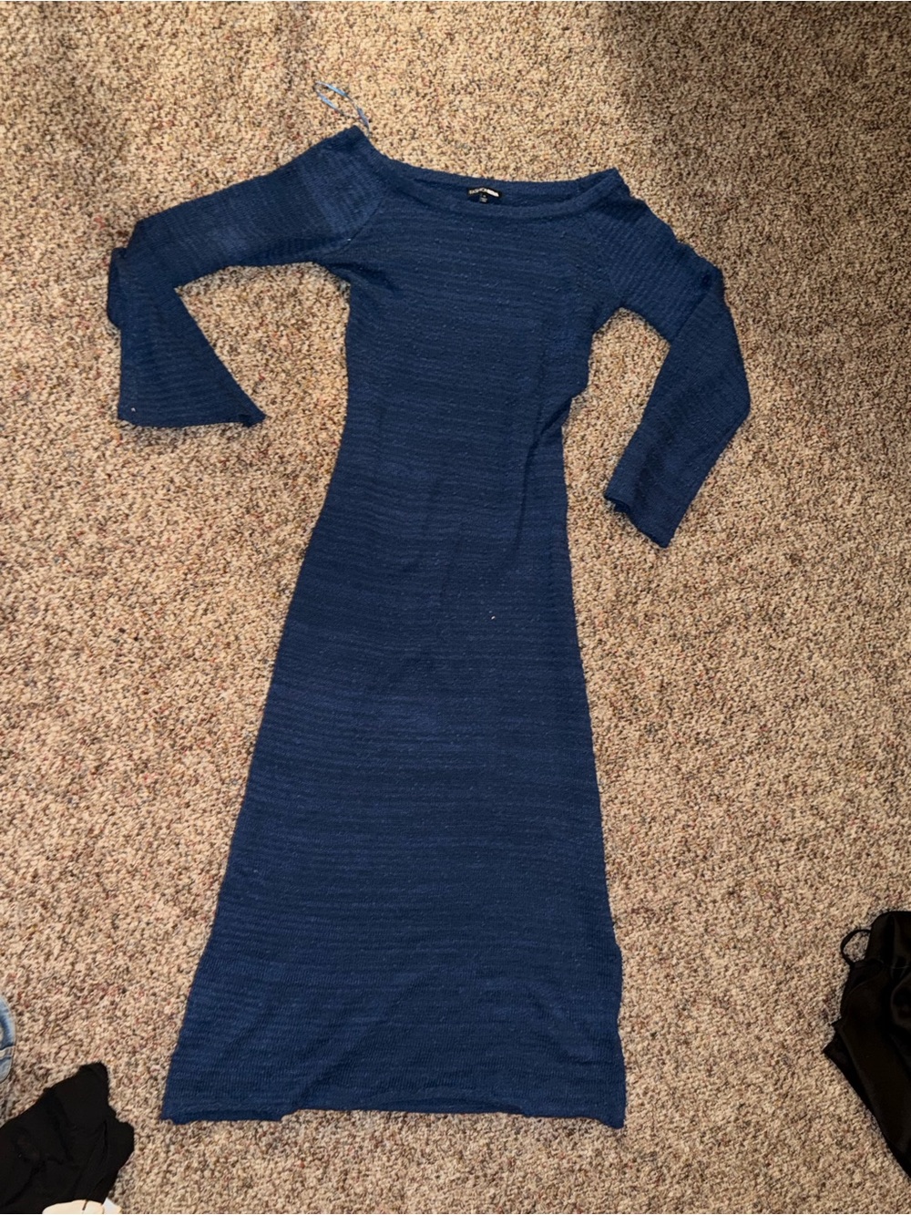 Fashion Nova Navy Blue Maxi Knit Dress